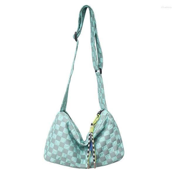 

shoulder bags plaid woman shoulders bag nylon fashion checked messenger ladies large capacity college students satchel for class