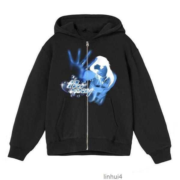 

2023 designer mens and womens hoodied jacket printed diamond hoodie coat cardigan zipper loose brand sweater ceat, Black
