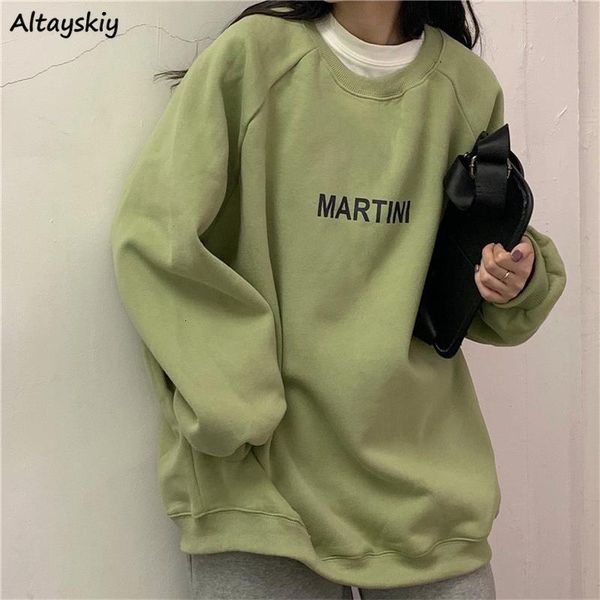 

men's hoodies sweatshirts sweatshirt women chic letter high street allmatch simple couples boyfriend thicker fall basic lady clothing, Black