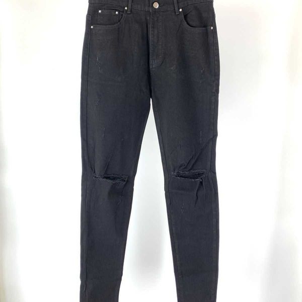

jeans men pants ammir spring men's slim fit elastic black denim fashion designer brand niche ins celebrity casual leisure, Blue
