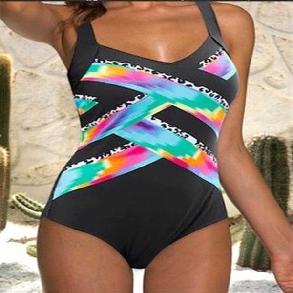 

2023 new swimsuit gradient final print one-piece bikini swimsuit, White;black