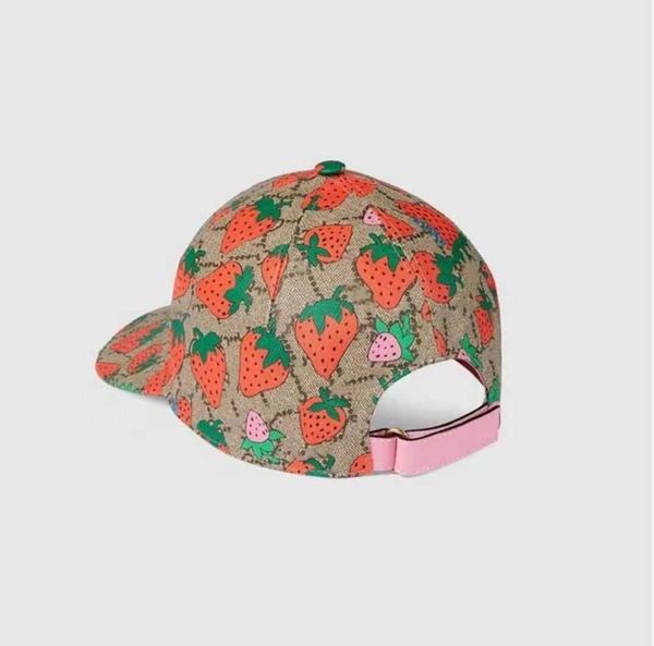 

classic letter strawberry print baseball cap women famous cotton adjustable skull sport golf ball caps curved cactus sun hat, Blue;gray