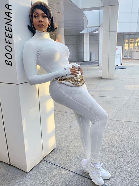 

women's jumpsuits rompers boofeenaa bodycon jumpsuit autumn winter sports knitted embroidery turtleneck long sleeve romper c87-ez32 230, Black;white