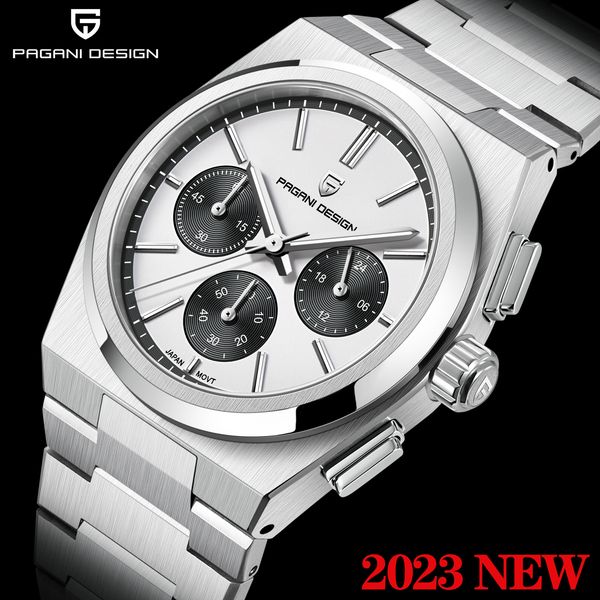 

wristwatches pagani design 2023 classic men s sport quartz watches sapphire stainless steel vk63 waterproof clock relogios masculinos 230307, Slivery;brown
