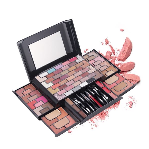 

cosmetic makeup palette set kit combination professional include eyeshadow /facial blusher /eyebrow powder /mirror