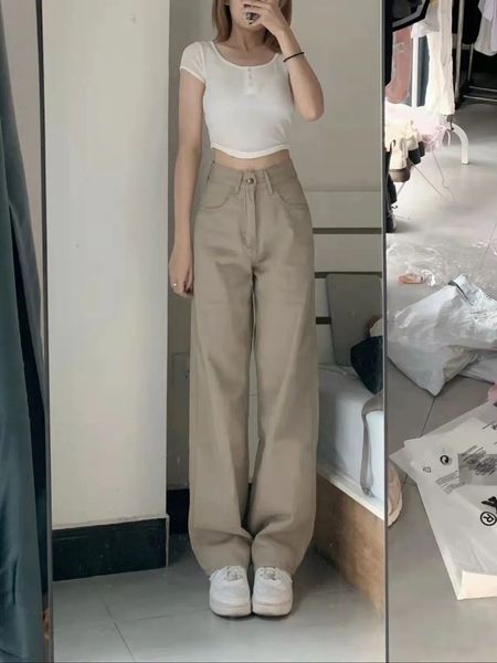 

women's jeans beige vintage high waist jeans woman mom jeans straight pants cowboy denim pants jeans for women streetwear trousers 2303, Blue