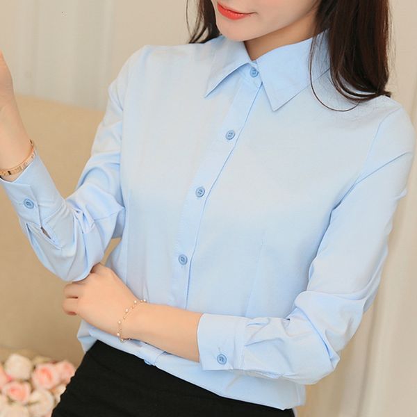 

women's blouses shirts korean fashion women shirts women long sleeve casual chiffon blouse female work wear white/pink office button u
