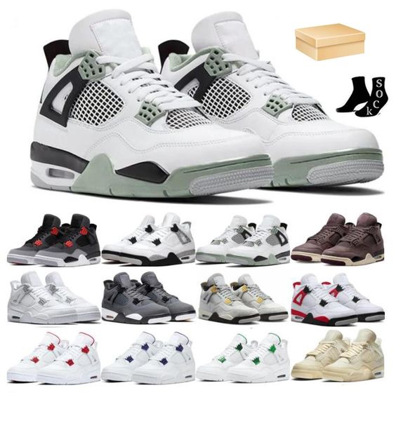 

basketball shoes red thunder 4 4s women men taupe haze sneakers bordeaux sports cool grey trainers military black size eur 36-47