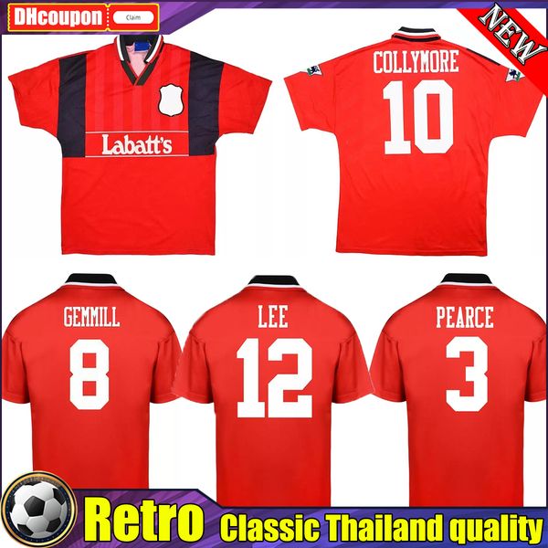 

collymore haaland 1994 1995 retro soccer jerseys 94 95 gemmill bohinen roy stuart pearce classic vintage football shirt, Black;yellow
