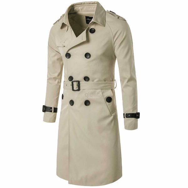 

men winter long style mens blazer double breasted leather trench coat outerwear casual jacket windbreakeraz17, Tan;black