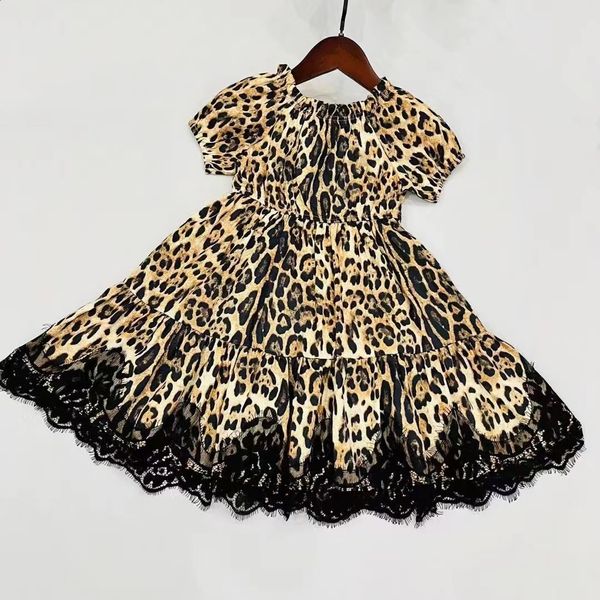 

New Girls Kids Dress Flower Elegant Causal Princess Party Dresses Children Clothing Birthday Wedding Party Baby Girl Dress, Brown