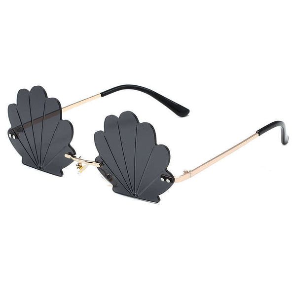 

frameless sunglasses personalized shell lens eyeglasses girl uv400 anti blue-ray for outdoor activities, White;black
