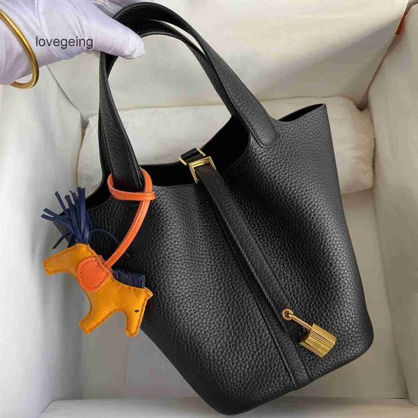 

leather line totes real bags picotin 2023 designer locks wax bag basket hermas cow leather bucket lychee elephant gray handbag female kbt7