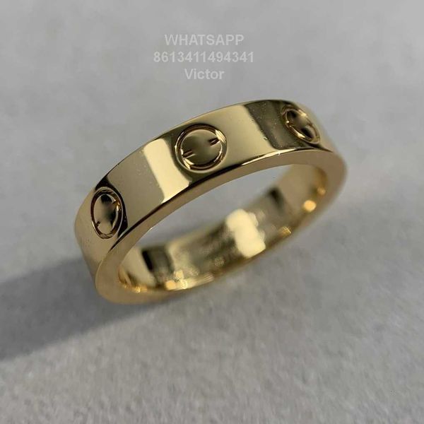 

band rings 18k 3.6mm love ring v gold material will never fade narrow ring without diamonds luxury brand official reproductions with counter, Silver