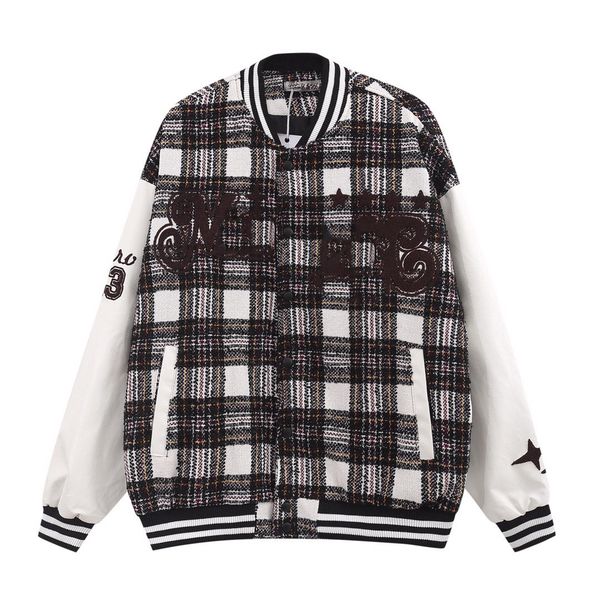 

mens jackets baseball varsity jacket letter stitching embroidery autumn and winter men loose causal outwear coats letters a variety of style, Black;brown