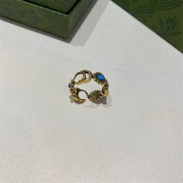 

vintage flowers double g love ring for women fashion have promise old effect daisy shape retro plant inspiration bague plated gold rings low, Silver
