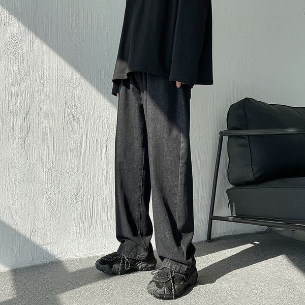 

men's jeans autumn wide-leg jeans men's fashion retro thin blue black baggy jeans men streetwear loose hip-hop straight denim trou