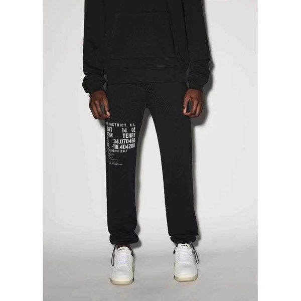 

pants ammri casual trousers original cotton terry printing fashion designer brand niche ins celebrity leisure ggpy, Black