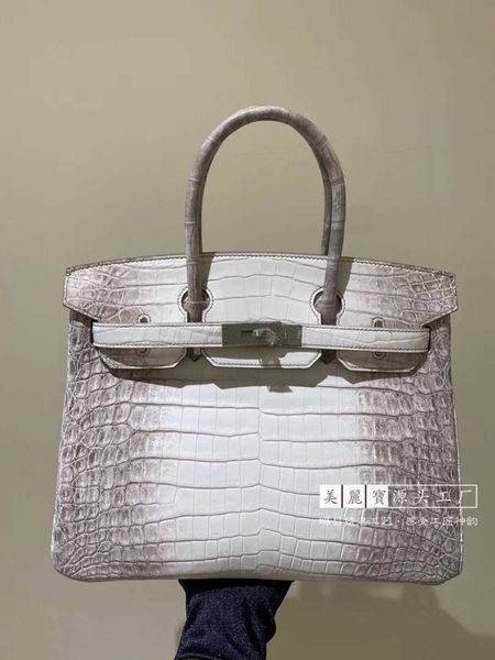 

original h ermes brikis's tote bags wholesale handmade crocodile skin himalayan bag 30cm women's handbag with real logo