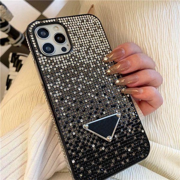 

2023-luxury designer phone case classic stylish sticking full diamonds shockproof cell phones cases for iphone 12 13 promax 7 8