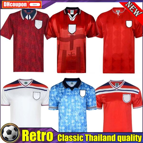 

rooney gascoigne retro soccer jerseys 08 10 89 80 90 92 94 02 96 home away football shirt beckham owen 1982 keegan mcdermott shearer 1998 je, Black;yellow