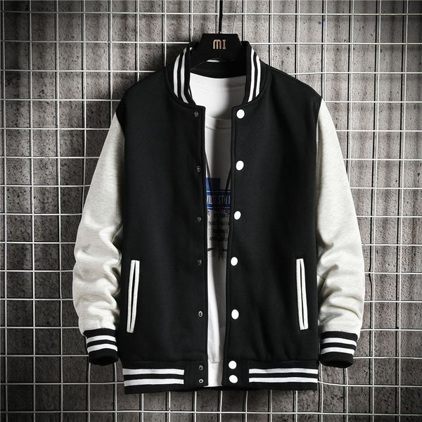 

men s jackets fashion spring autumn patchwork baseball uniform teenagers preppy style rib sleeve short men s and women s jacket 230308, Black;brown