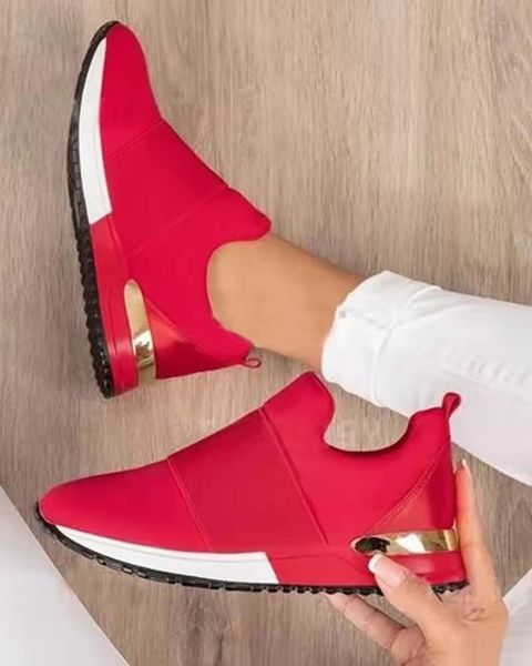 

dress shoes women mesh breathable sneakers fashion slip on flat casual shoes wedges platform women lightweight out walking shoes zapatillas, Black