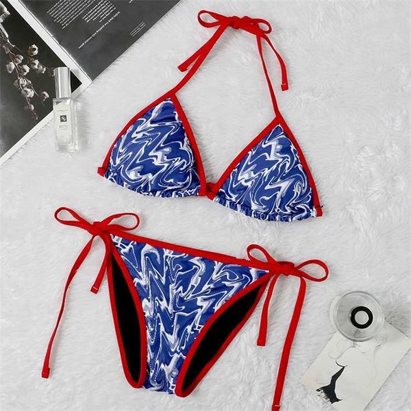 

2023 new letter bandage split bikini women's swimsuit, White;black