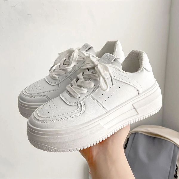 

dress shoes women sneakers fashion shoes spring trend casual flats sneakers female fashion comfort white vulcanized platform shoes 230308, Black