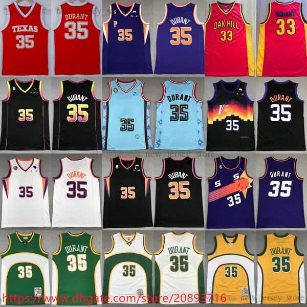 

ncaa 2023 new basketball 35 kevindurant jersey stitched with 6 patch white blue purple retro black city shorts