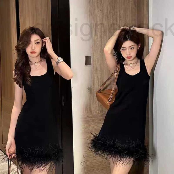 

party dresses designer 2023 spring summer dresses for women ootd new dinner dress knitting skirt fashion grade feather mother's anrw, White;black