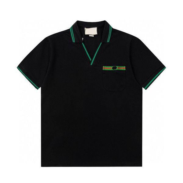 

men's plus tees & polos round neck embroidered and printed polar style summer wear with street pure cotton 1eq2, Black;brown