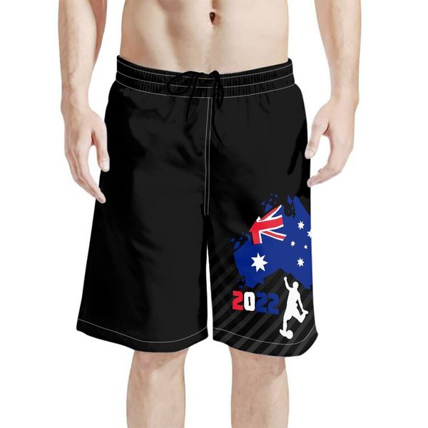 

men's shorts australia football soccer game prints swimwear men swimming trunks mens swim briefs bathing suit surf beach wear man board, White;black