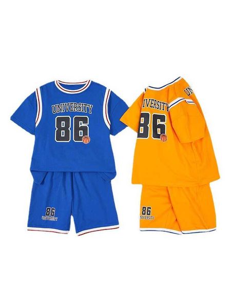 

chil1en's wear boys' summer suit 1 new handsome summer korean boys' short sleeved basketball suit foreign fashion suit