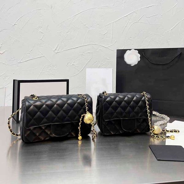 

ladies flap mini crossbody designer bags solid color sheepskin classic handbags small golden ball adjuster chain shoulder bag diamond quilti