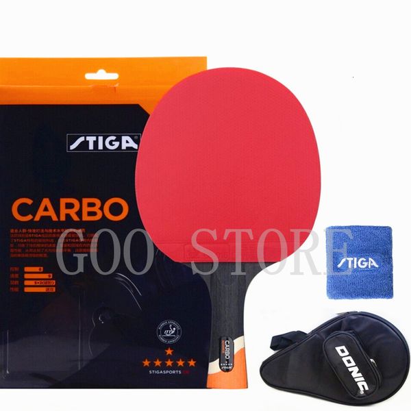 

table tennis raquets stiga 6 star racket offensive professional carbon original stiga rackets ping pong paddle bat gift set with box 230307