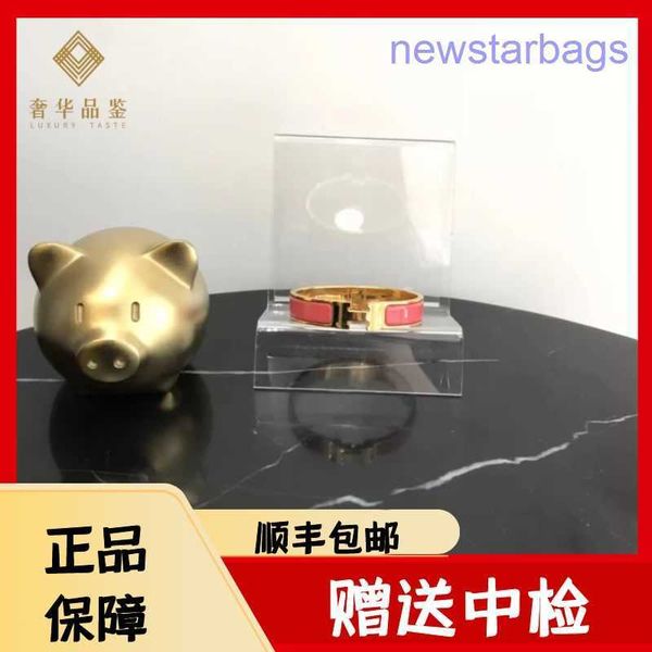 

designer herms bracelet online shop 98 new coral red gold buckle enamel narrow h bracelet, Black