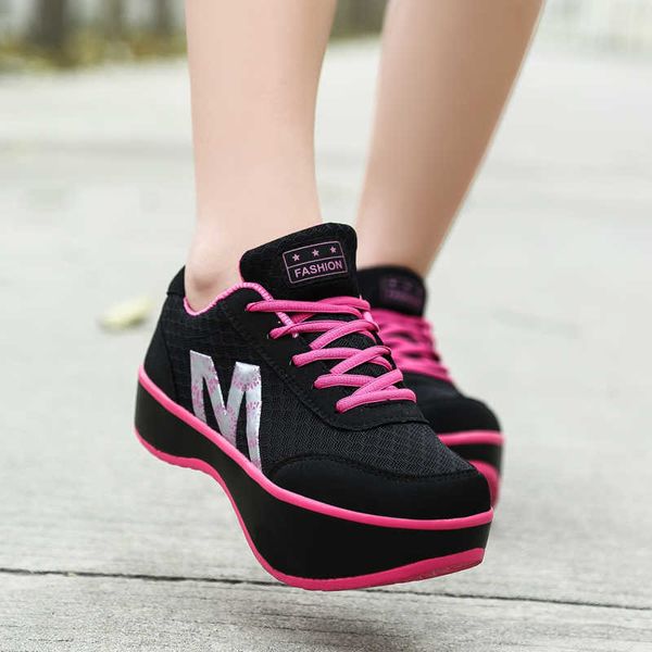 

dress shoes women slimming shoes stovepipe body sculpting vulcanized shoes orthopedic shoes negative heel sneakers zapatillas mujer, Black