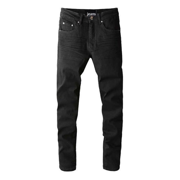 

desinger tshirts mairi trend trendy brand high street black pants pleated elastic slim fit small foot broken jeans{category}, Blue