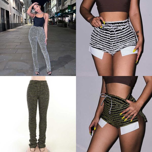 

women jeans woolesale knitted stripe pants slim fit pants spring fashion high waist hip casual pants capris trousers for lady streetwear, Blue