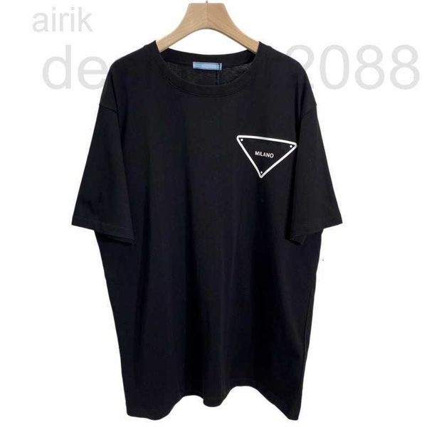 

men's t-shirts designer luxury trend italy 3d silicon tee cotton metal triangle t shirt men women fashion cotton tshirt 003d, White;black