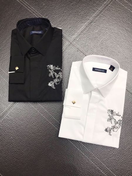 

men's dress shirt slim fit flex collar stretch pint brand clothing men long sleeve dress shirts hip hop style quality cotton 12699, White;black