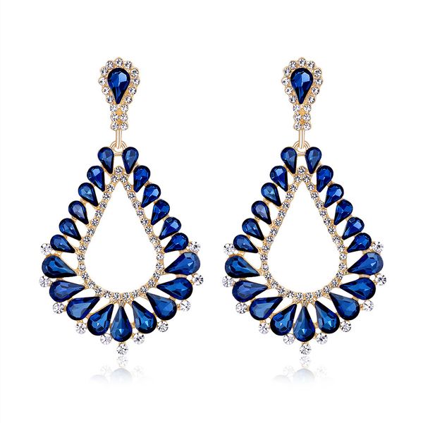 

crystal earring jewelry chandeliers earrings plated rhombus style fashion decotationgs for wemon party wearing 6pairs/lot, Silver