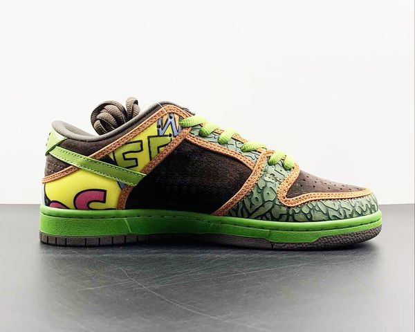 

sb low de la soul shoes safari/altitude green-baroque brown outdoor sneakers for women men size us 4-13 eur 36-47, Black
