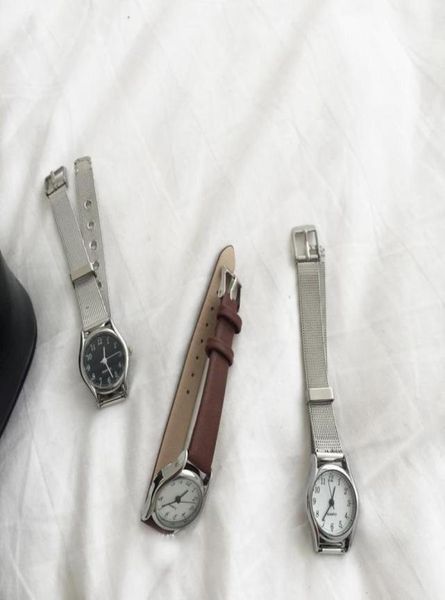 

korean style small dial mesh belt watch fashionable temperament retro quartz bangle6784106, Black