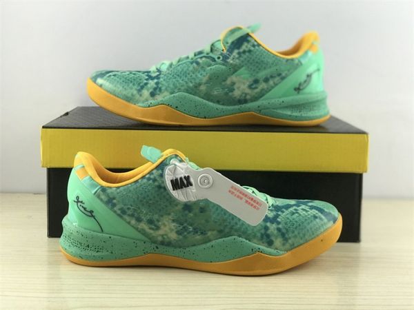 

8s green glow laser orange basketball shoes