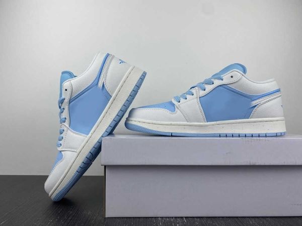 

shoes jumpman 1 low men women 1s sail dark powder blue ice dv1299-104 mens trainer sneakers