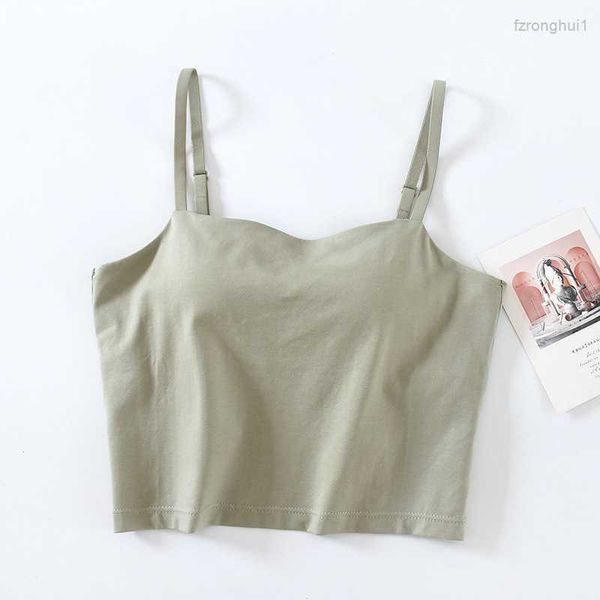 

camisoles & tanks women's thin shoulder belt underwear without steel ring bra chest with high waist bottom 4 47lo, Black;white
