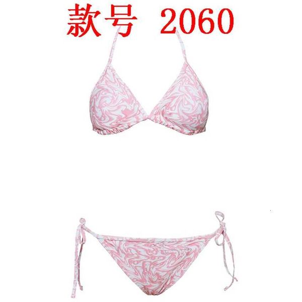 

2023 letter swimsuit triangle bag lace up bikini split, White;black