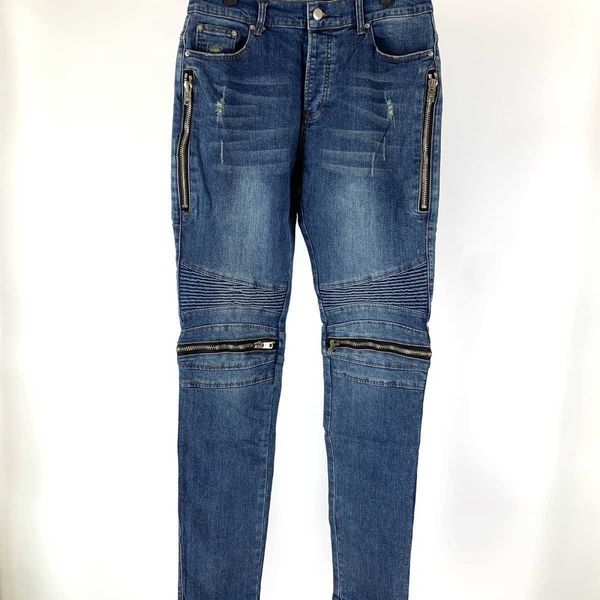 

jeans men pants ammir blue holes men's fashion mx2 motorcycle zipper fog designer brand niche ins celebrity casual leisure jhca